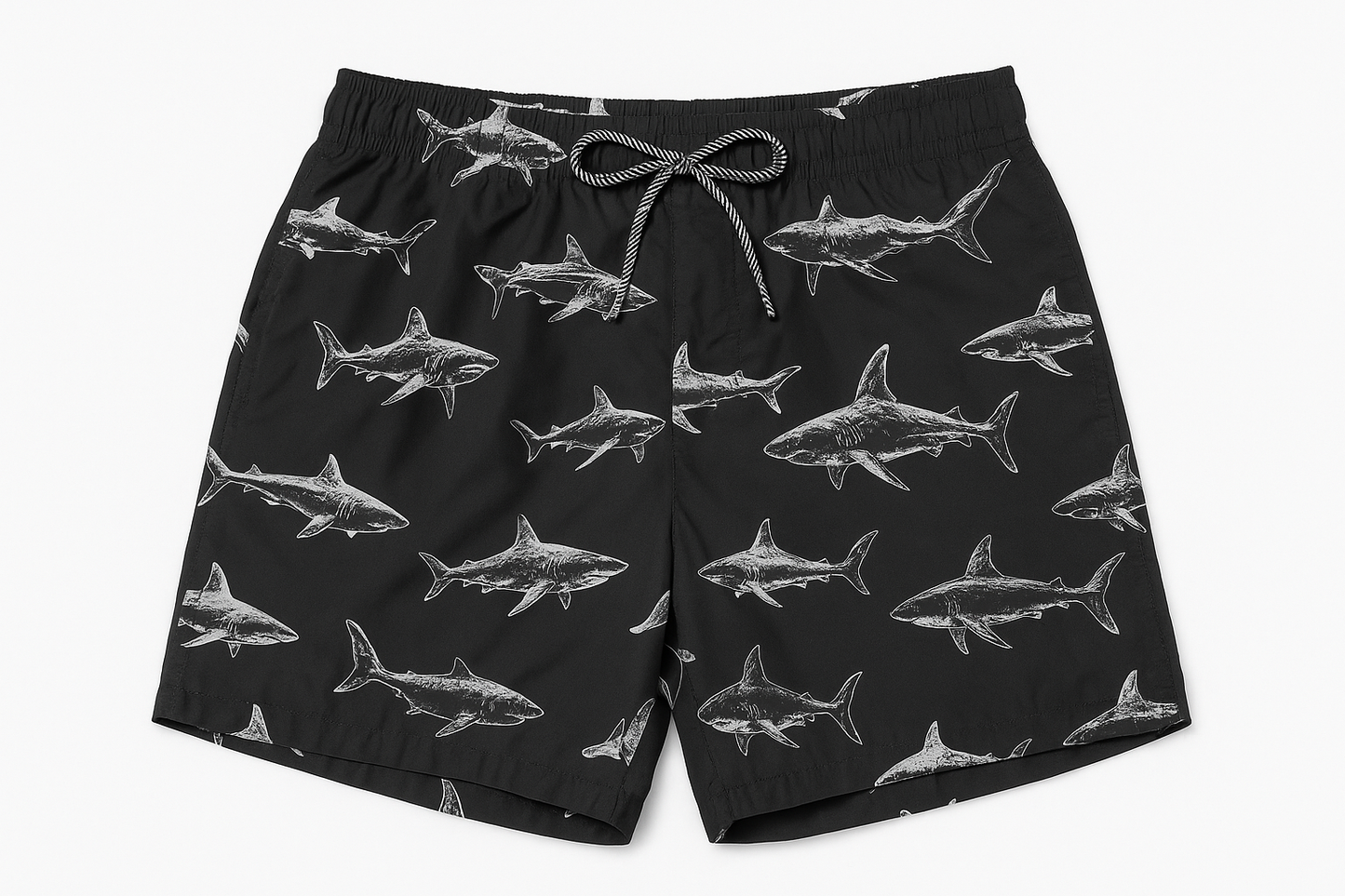Man's 6.5" Sharks Design Swim Shorts
