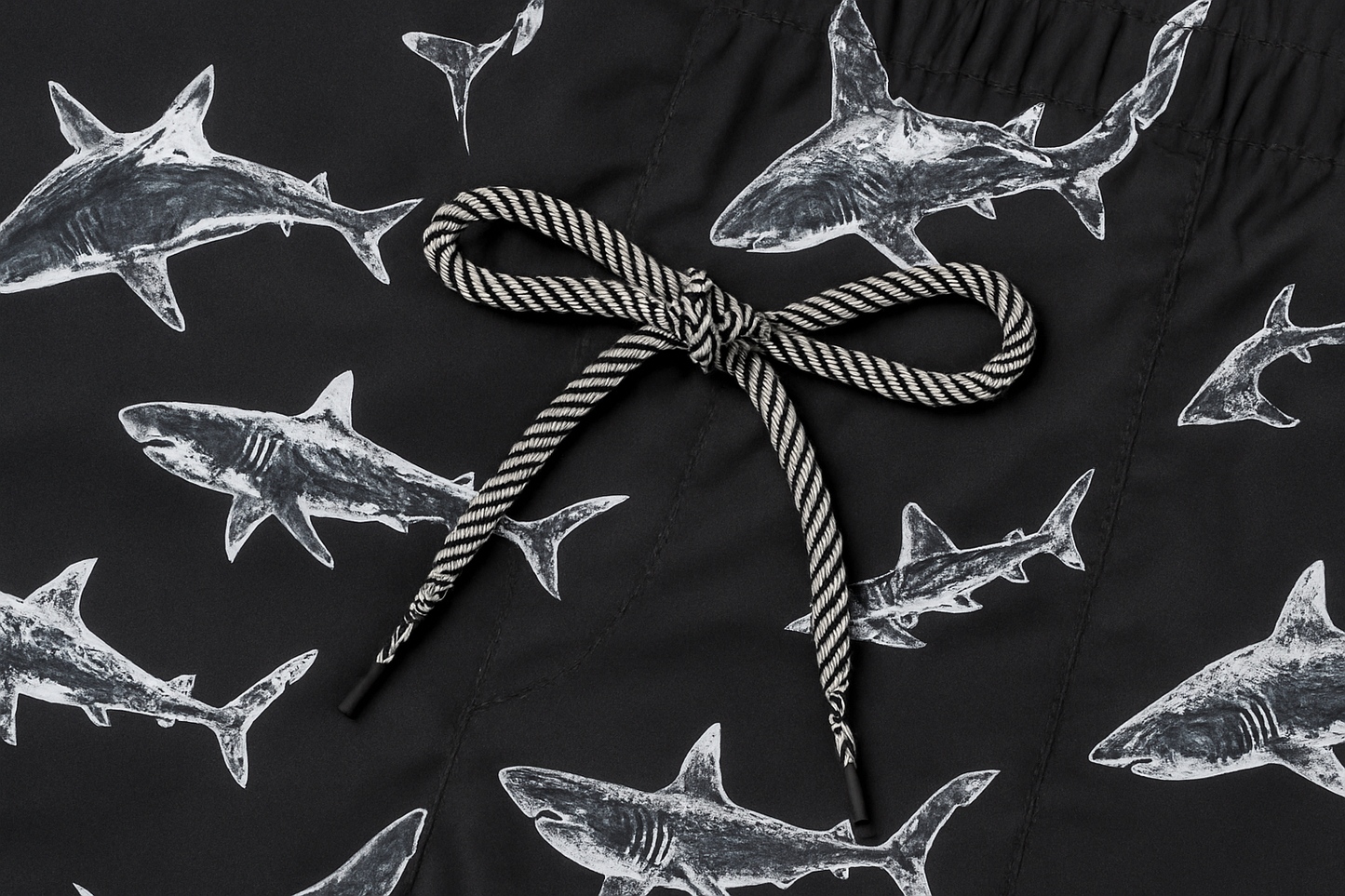 Man's 6.5" Sharks Design Swim Shorts
